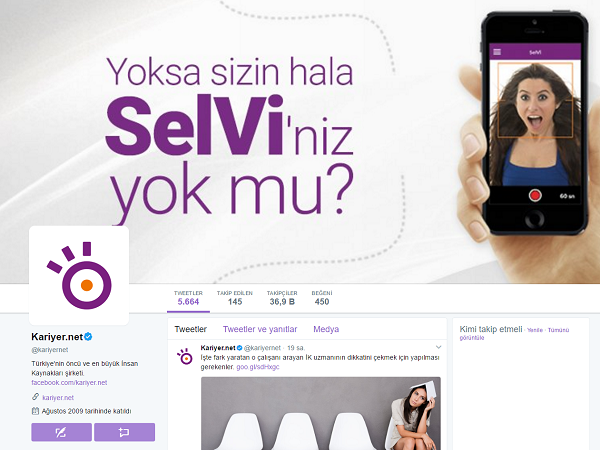 kariyer.net twitter sayfasi